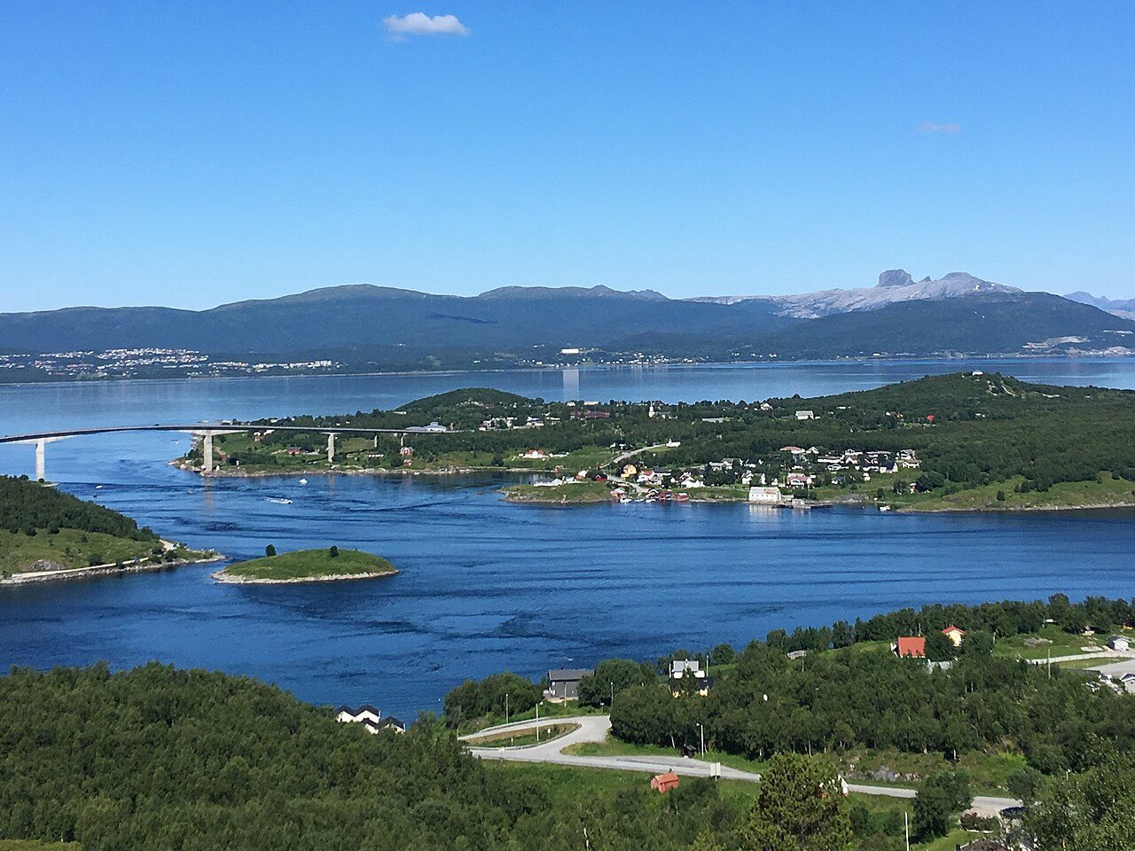 Saltstraumen and the bridge seen from above