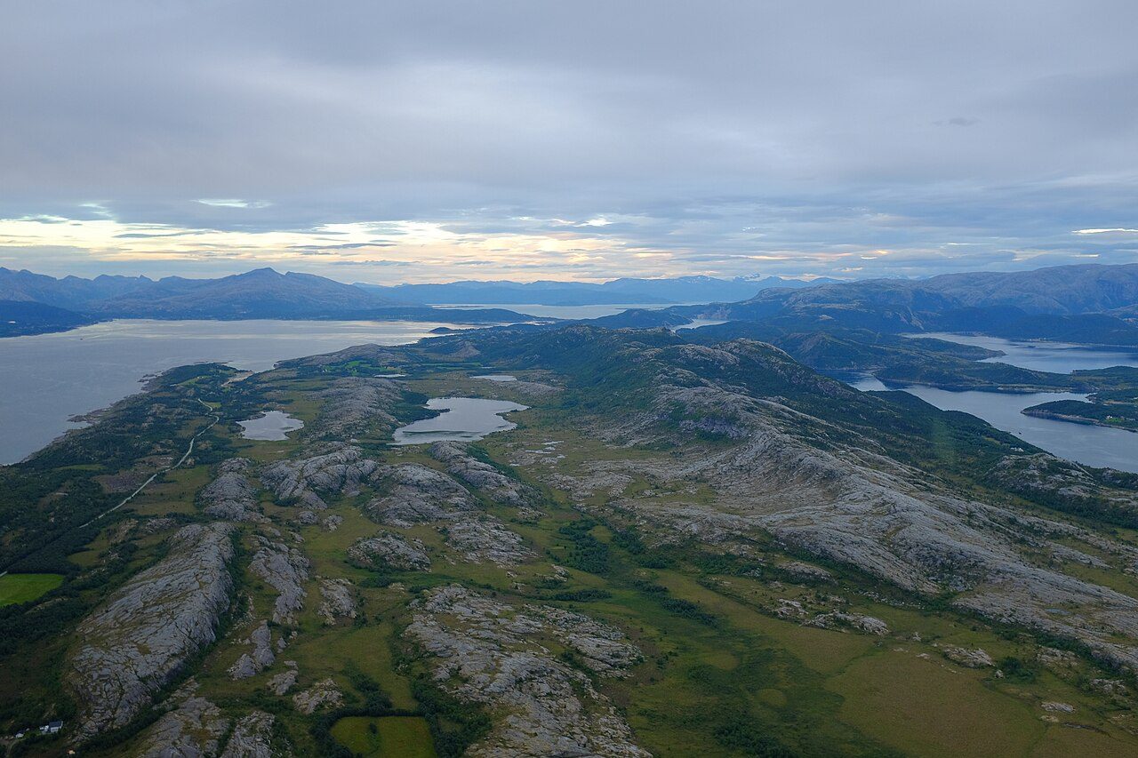 Aerial view of Straumøya south of Bodø